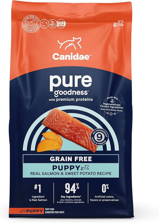 Canidae Pure Grain Free Dry Puppy Food, Real Salmon & Sweet Potato, 4 lbs.