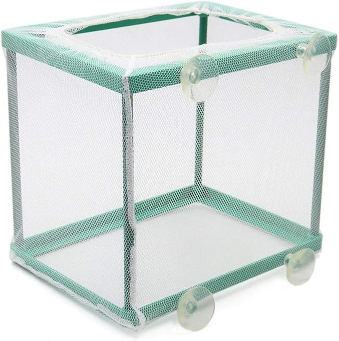 Fish Hatchery Breeder Box Aquarium Separation Net Nylon Incubator Mesh Fish Breeding Tanks Isolation Box Green Square