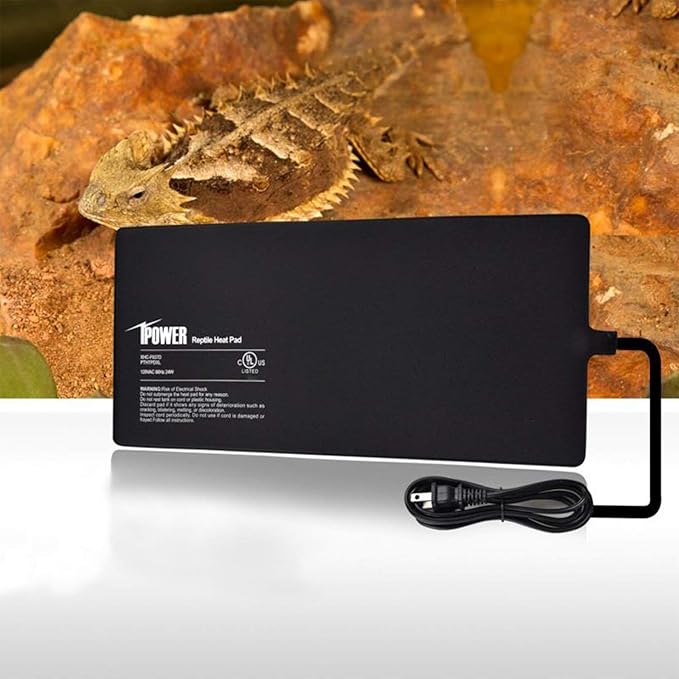 iPower Reptile Heat Pad Under Tank Terrarium Warmer Heating Mat for Turtle, Lizard, Frog, Snake, Reptile, and Other Small Animals, 8X18 Inch, 24W