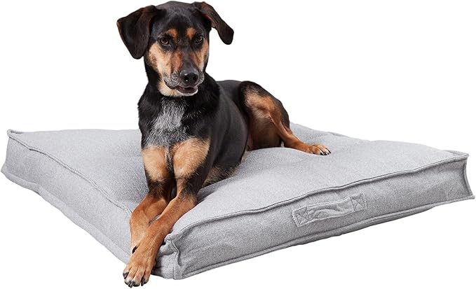 South Pine Porch Mila Square Tufted Pillow Style Dog Bed, Cement, Medium (32" x 32")