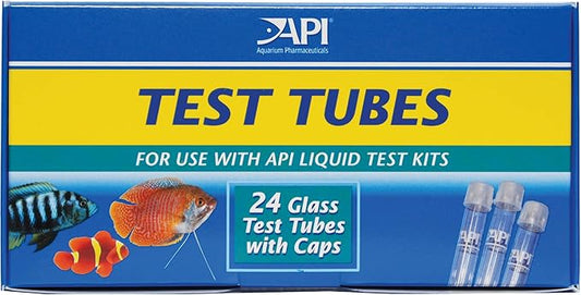 API REPLACEMENT TEST TUBES WITH CAPS For Any Aquarium Test Kit Including API Freshwater Master Test Kit 24-Count Box