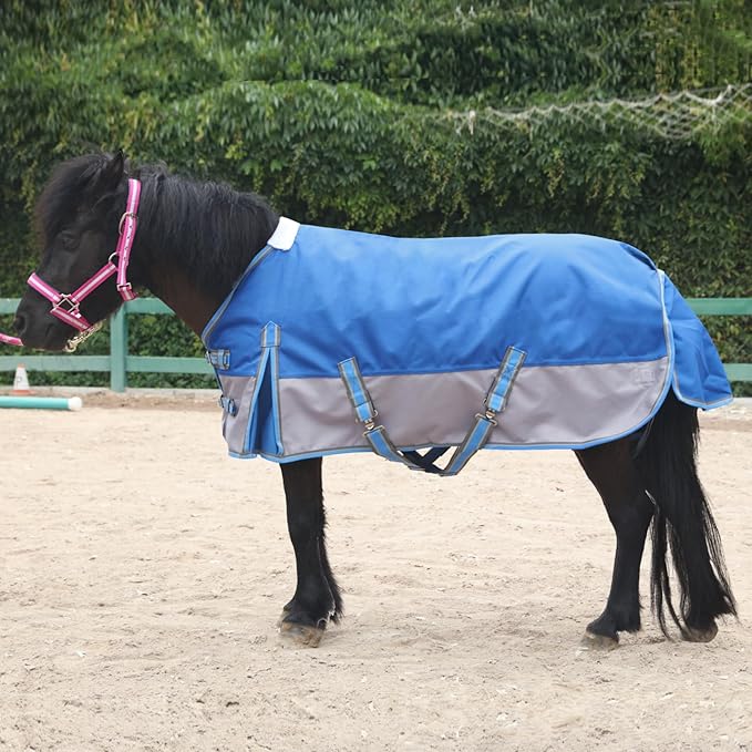 Mini Horse/Pony/Foal/Miniature Size 36"-51" Lightweight Waterproof & Breathable 1200 Denier Turnout Blanket with No Filling RoyalBlue 42"