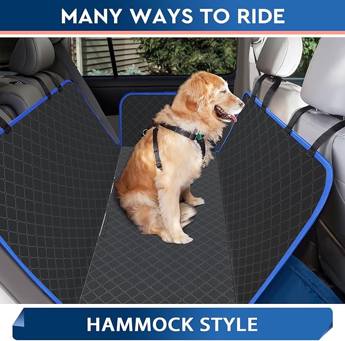 Dog Car Seat Cover Dog Seat Cover for Back Seat Scratch Prevention Dog Hammock Protects Against Dirt Dog Seat Covers for Cars Fits for Small SUVs and Trucks 60"x 64", Blue