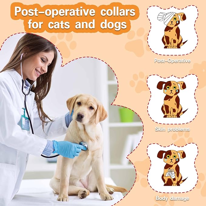 Dog Cone,Dog Surgery Collar,Dog Cones for Small Medium Large Dogs,Inflatable Cone for Dogs,Watermelon Dog Cone Collar, Does not Impede Vision Dog Recovery Collar