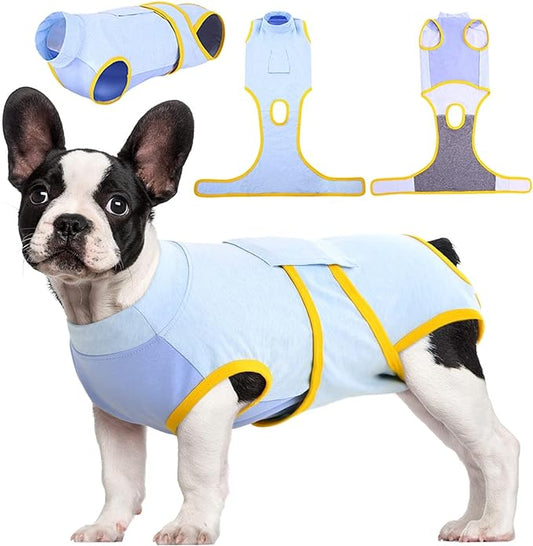 Kuoser Recovery Suit for Dogs Cats After Surgery, Professional Pet Recovery Shirt Dog Abdominal Wounds Bandages, Substitute E-Collar & Cone,Prevent Licking Dog Onesies Pet Surgery Recovery Suit