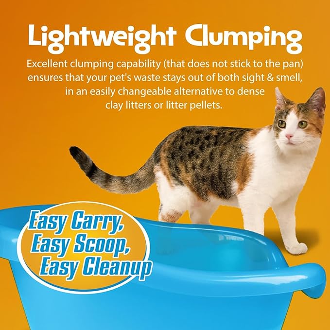 All Natural Clumping Cat Litter, 10 Pound (160oz 1 Pack) - Alternative to Clay and Pellet Litter - Chemical and 99% Dust Free - Unscented and Lightweight