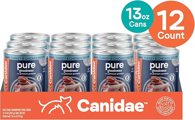 CANIDAE® PURE Lamb, Turkey & Chicken Recipe Dog Wet,13 oz (Pack of 12) (Packaging May Vary)