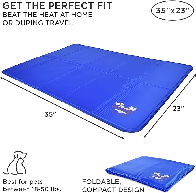 Arf Pets Dog Cooling Mat 23” x 35” Pad for Kennels, Crates, Beds, Non-Toxic, Durable Solid Self Cooling Gel No Refrigeration or Electricity Needed