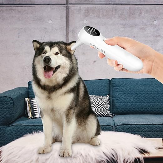 Pet Ear Thermometer for Dogs and Livestock - Includes 20 Pet Swabs, Suitable for Dogs, Cats, Infrared Fast and Accurate Canine Temperature Monitor - Switches ℉ and ℃