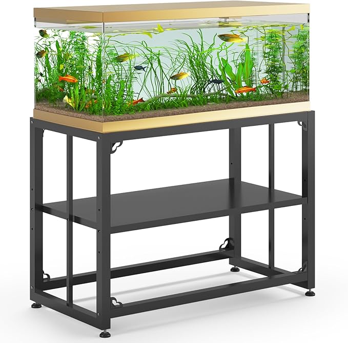 Fish Tank Stand 40 Gallon, Metal Aquarium Stand 36.5" L x 18.5" W*29.5”H, Double-Layer Storage Design, Suitable for Home and Office Use, 660LBS Capacity, Black (Tank not Included)