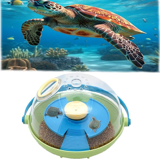 3 in 1 Tortoise Egg Incubator, Portable Tortoise Turtle Egg Incubator, Tortoise Breeding Box, Incubation, Feeding and Hibernation, Holds 6 Tortoise Reptile Eggs, 360-Degree Observation