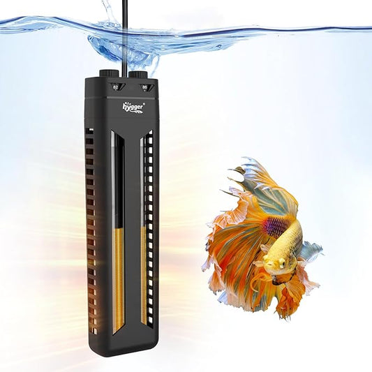 hygger Aquarium Heater,600W/800W Submersible Fish Tank Water Heater Double Quartz Explosion-Proof with Separate Temperature Measurement System for Freshwater Saltwater Tank (600W)