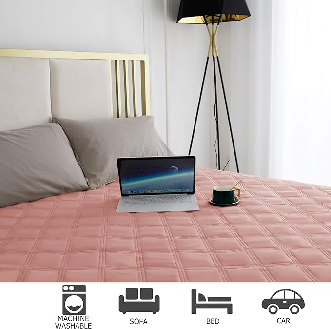 Ameritex Waterproof Dog Bed Cover Pet Blanket with Anti-Slip Back for Furniture Bed Couch Sofa (40x50 Inch (Pack of 1), Lightpink)