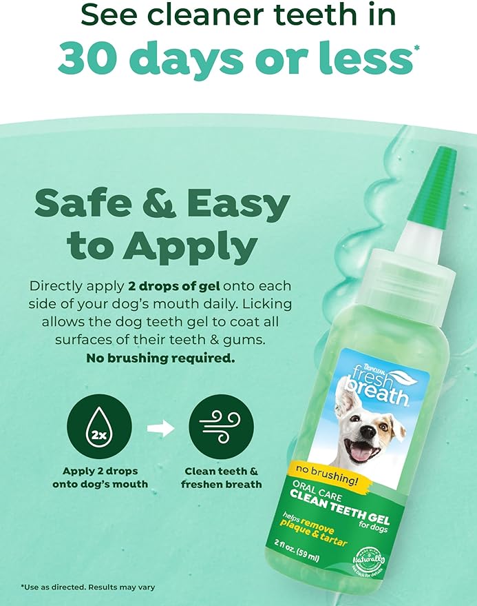 TropiClean Clean Teeth Gel for Dogs | Dog Dental Care | Dog Toothpaste | Breath Freshener | Easy Teeth Cleaning | Made in The USA | 2 oz.