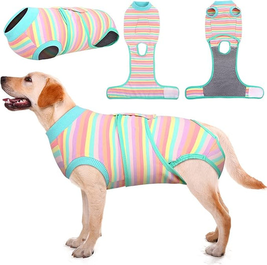 Kuoser Recovery Suit for Dogs Cats After Surgery, Professional Pet Recovery Shirt Dog Abdominal Wounds Bandages, Substitute E-Collar & Cone,Prevent Licking Dog Onesies Pet Surgery Recovery Suit