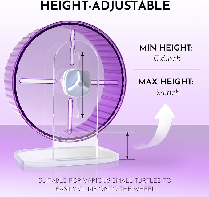 Hamster Wheel, 8.3inch Silent Hamster Wheel, Adjustable Height Turtle Wheel Turtle Tank Accessories, Dwarf Hamster Wheel, Hedgehog Wheel, Gerbil Wheel, Small Pet Exercise Wheels