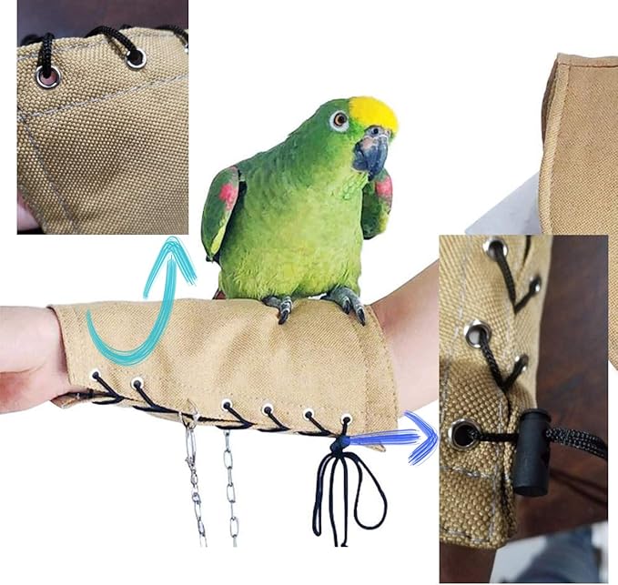 Bonaweite Pet Bird Shoulder Poop Protector, Anti-Bite Shoulder Pad Diaper Shawl for Parrot, Protective Anti-Scratch Arm Guard for Macaw African Budgies Parakeet Agapornis Fischeri Cockatiel Lovebird