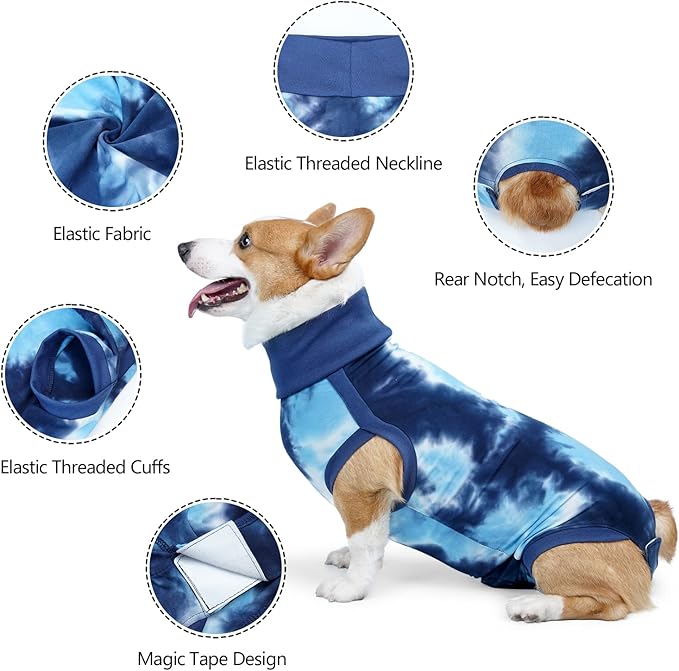 Lianzimau Dog Recovery Suit,Spay Suit for Female dog,E-Collar Cone Alternative After Surgery Anti-Licking,Neuter Suit for Male Dogs,Dog Surgical Suit for Abdominal Wounds Dog Onesie Body Suits