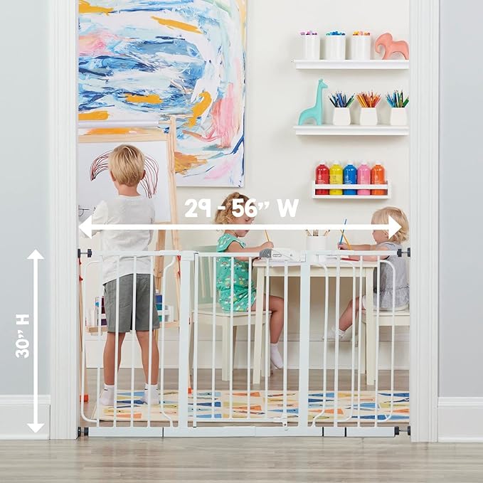 Regalo 56-Inch Extra WideSpan Walk Through Baby Gate, includes 4-Inch, 8-Inch and 12-Inch Extension & Easy Step 36" Extra Tall Walk Thru Baby Gate, includes 4-Inch Extension Kit