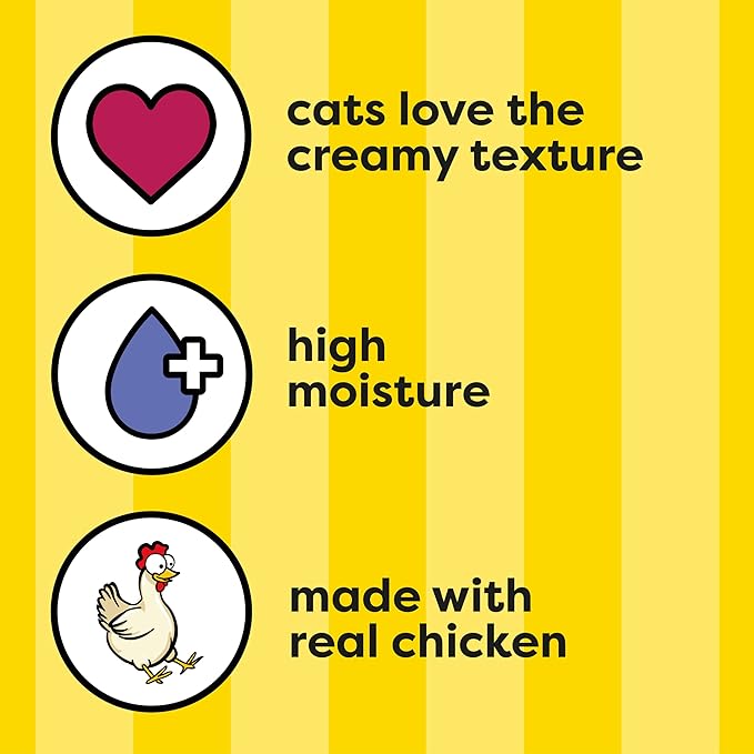 Temptations Creamy Puree with Cheese, Lickable Cat Treats, 0.42oz Pouches, 4 Count (Pack of 11) - Total 44 Count