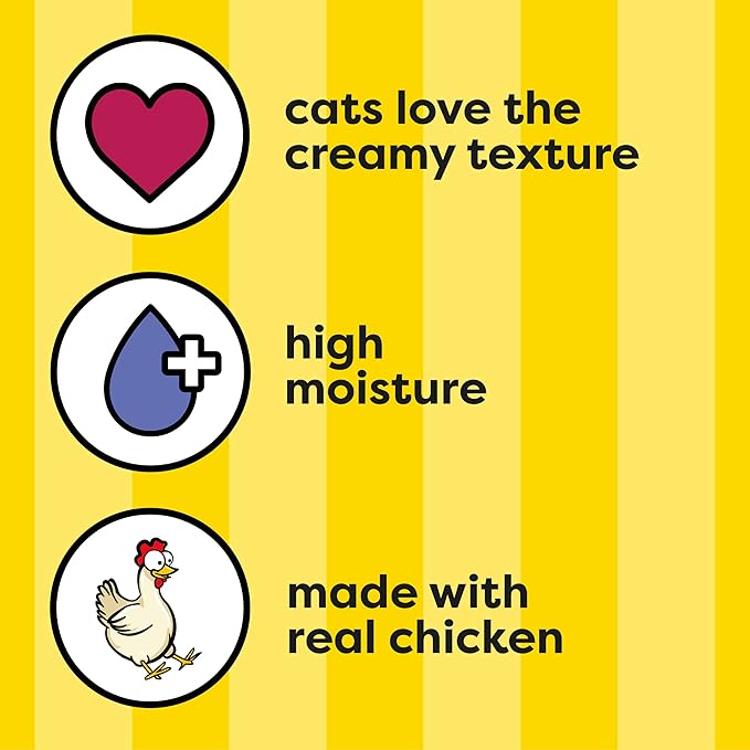 Temptations Creamy Puree Squeezable Lickable Wet Cat Treats with Salmon, 0.42 oz. Tubes, Pack of 24
