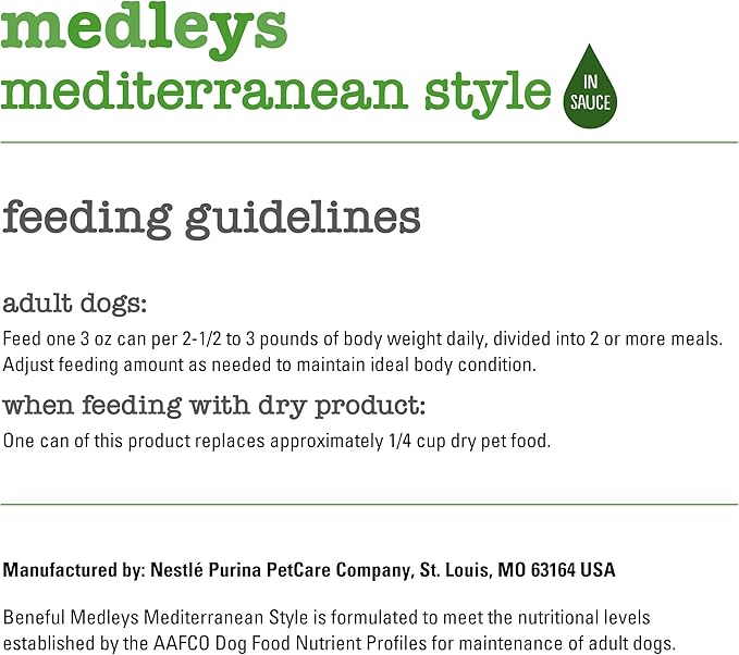 Purina Beneful Wet Dog Food, Medleys Mediterranean Style with Lamb - (Pack of 12) 3 oz. Cans