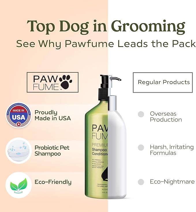 Pawfume Dog Shampoo and Conditioner – Hypoallergenic Dog Shampoo for Smelly Dogs – Best Dog Shampoos & Conditioners – Probiotic Pet Shampoo for Dogs – Best Dog Shampoo for Puppies (Show Dog)