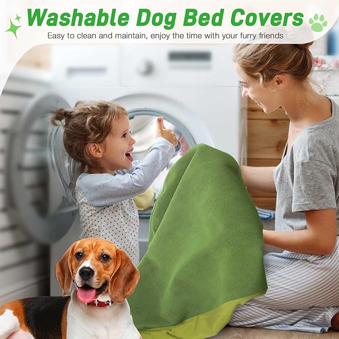 Dog Bed Covers Replacement Washable 100% Waterproof Soft Dog Bed Sheet Green 2 Pack 20" x 30" XS