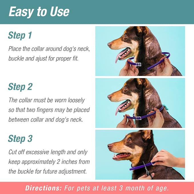 Flea &Tick Collar 2-Pack Gray, Protects from Biting Insects, Adjustable Fits Both Dogs&Cats, Built-in Plant Based Formula, Slow Release Lasting Protection,Waterproof