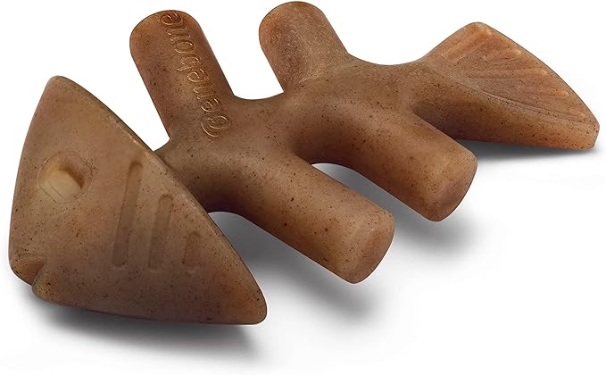 Benebone Set of 1 Fishbone/Wishbone Durable Dog Chew Toys, Real Fish, Real Bacon, Made in USA, Small