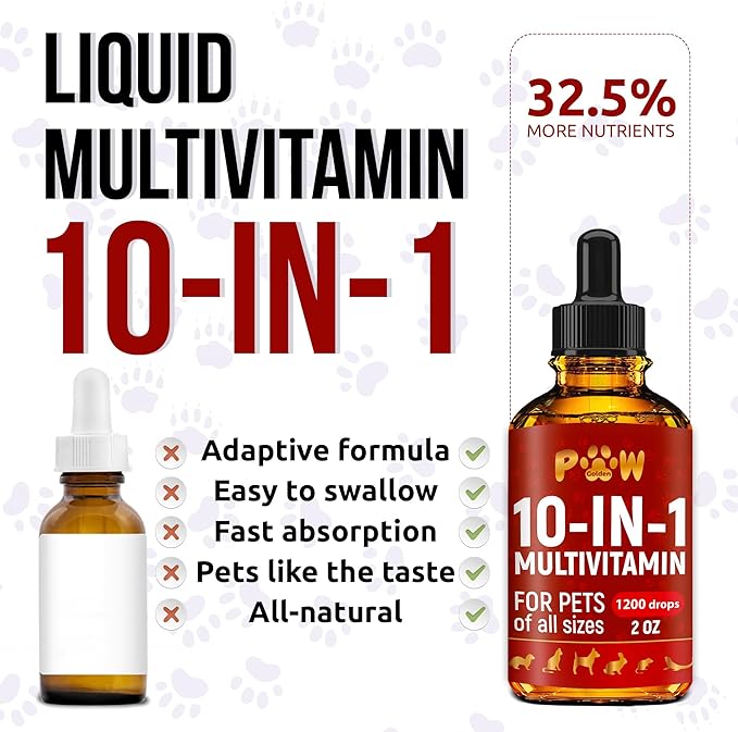 Cat and Dog Vitamins and Supplements | Dog Vitamin | Vitamins for Cats | Multivitamin for Dogs | Cat Supplements & Vitamins | Vitamins for Dogs | Natural Cat Vitamins | 2 oz