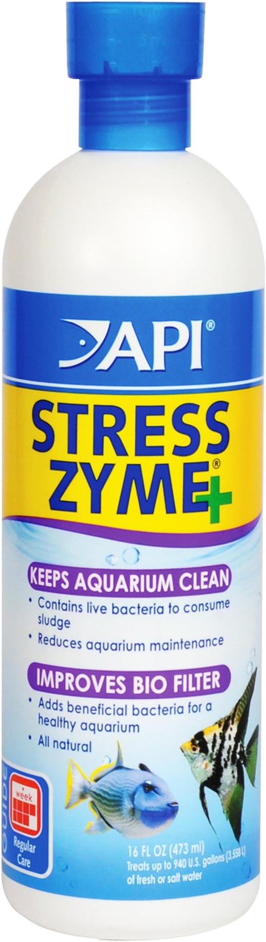 API Stress Zyme Aquarium Cleaner + API TAP Water Conditioner (16 oz Bottles)