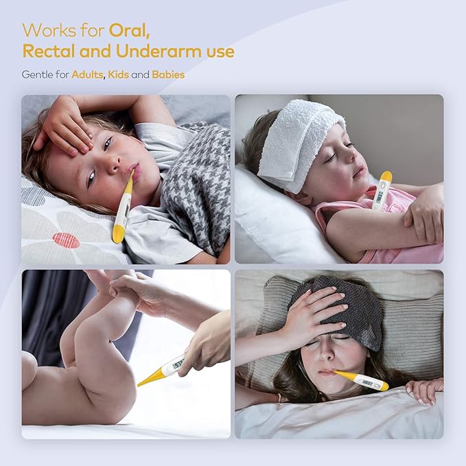 Boncare Thermometer for Adults with 10 Seconds Fast Reading, Digital Oral Thermometer for Fever (Yellow)