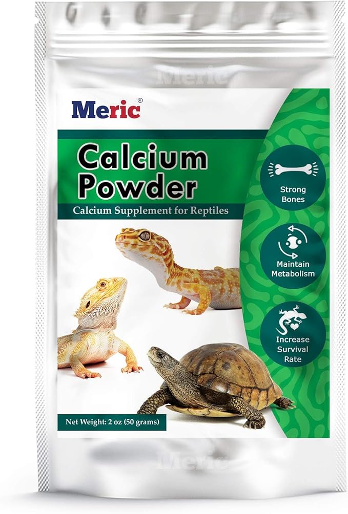 CoCoo Reptile Calcium Powder, Ideal for Leopard Geckos, Chameleons, Iguanas, Turtles, Chicken & Dog, Avoid Vitamin D3 Overdose in Bearded Dragons, Lizards Love It, Energy-rich Additional Feed, 2 oz.