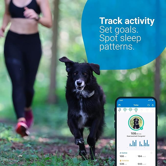 Tractive GPS Pet Tracker for Dogs - Waterproof, GPS Location & Smart Activity Tracker, Unlimited Range, Works with Any Collar (Midnight Blue with Camouflage Cover)