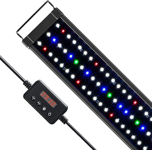 NICREW ClassicLED Plus LED Aquarium Light with Timer, 18 Watts, for 24 to 30 Inch Fish Tank Light, Daylight and Moonlight Cycle, Brightness Adjustable