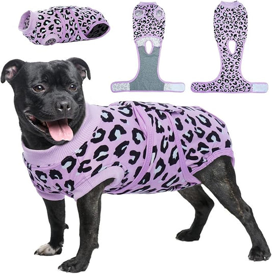 Kuoser Dog Surgery Recovery Suit, Professional Spay & Neuter Surgical Onesie for Dogs, Soft Breathable Abdominal Dog Bodysuit Dog Cone Alternative Anti Licking Wounds Dog Surgery Suits, S