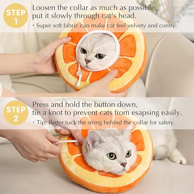 ANWA Adjustable Cat Cone Collar Soft, Cute Cat Recovery Collar, Cat Cones After Surgery for Kittens