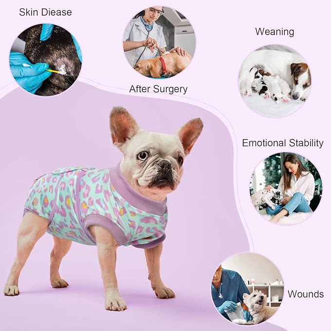 Kuoser Dog Surgery Suit, Surgical Onesie for Dogs Female Spay, Soft Dog Recovery Suit Male Neuter, Pet Abdominal Surgery Shirt Dog Body Suits After Surgery Wear, Anti Licking Dog Cone Alternative, XL