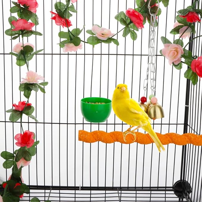 6 Pcs Bird Mini Plastic Feeder Parrot Small Food Water Bowl Cage Sand Cup Feeding Holder