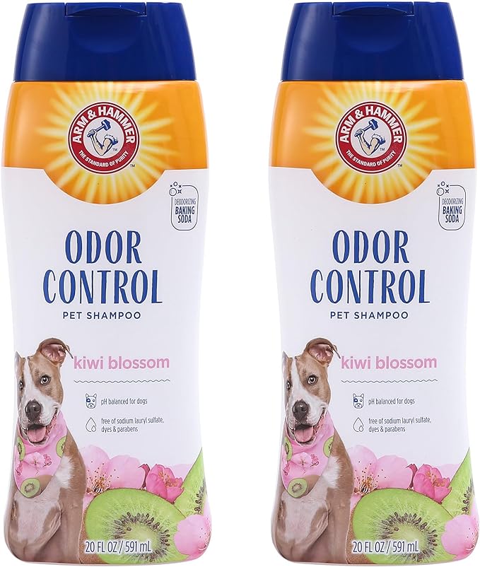 Arm & Hammer for Pets Super Deodorizing Shampoo for Dogs | Best Odor Eliminating Dog Shampoo | Great for All Dogs & Puppies, Fresh Kiwi Blossom Scent, 20 oz, 2-Pack