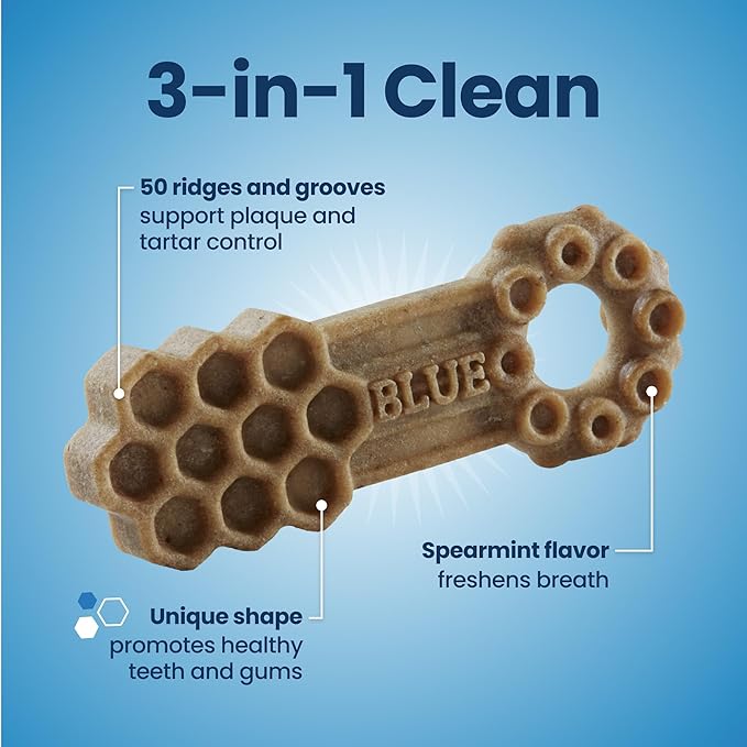 Blue Buffalo Dental Chews Medium Natural Dog Treats, Chicken & Spearmint 34.5-oz Bag (42 Count)