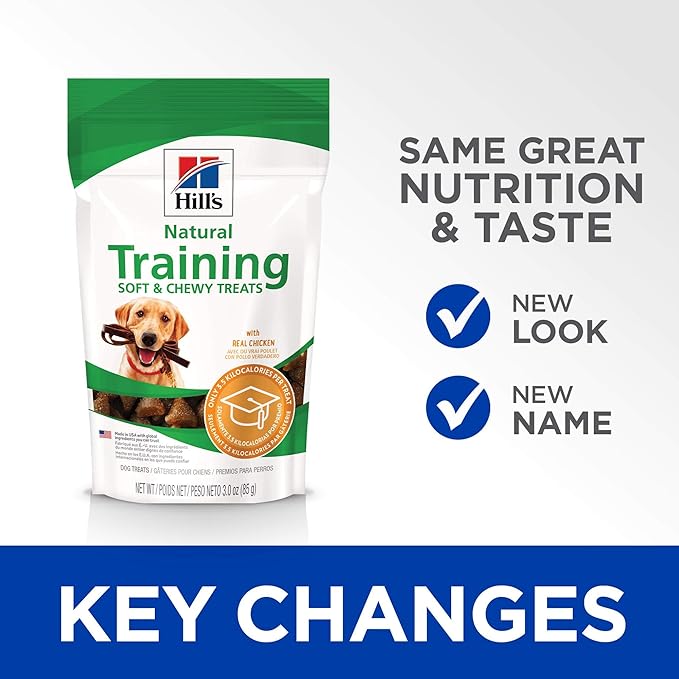 Hill's Natural Training Soft & Chewy Treats, All Life Stages, Great Taste, Dog Treats, Chicken, 3 oz Bag