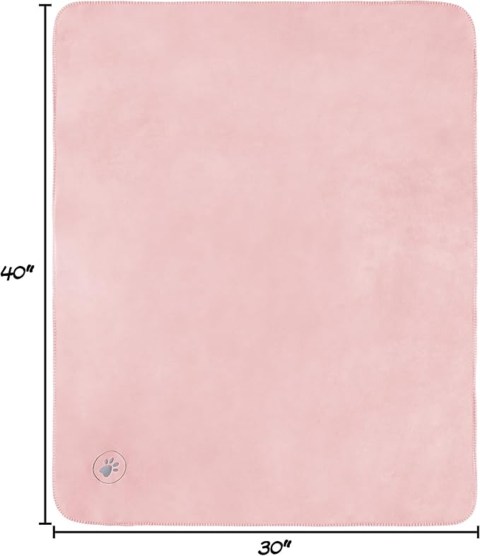 PETMAKER Waterproof Dog Blanket - 30x40-Inch Reversible Sherpa Dog Blanket for Couch, Bed, or Car - Protects from Spills, Stains, or Pet Fur (Pink)