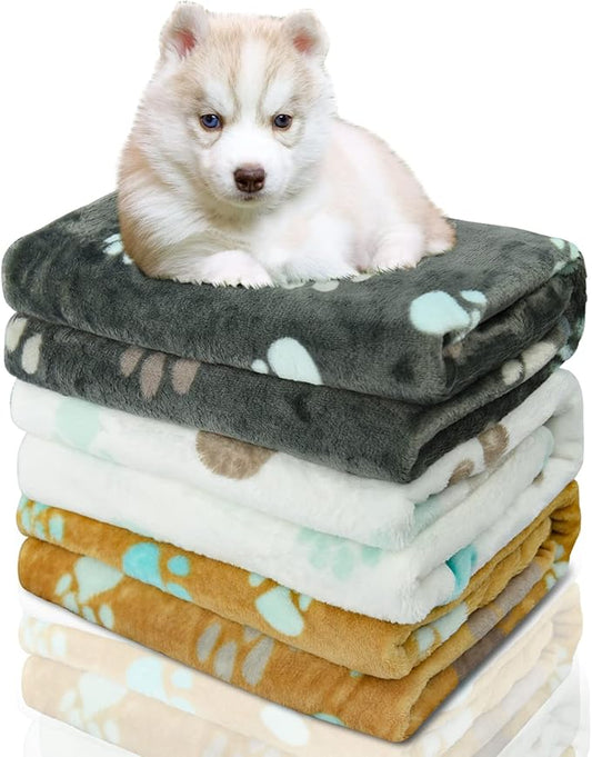 Dog Blankets for Medium Dogs,3 Pack Dog Blanket,Washable 23" x 16" Small Dog Blanket,Soft Fleece Blankets for Pets,Cute Paw Blankets for Dogs,Puppy Blankets for Medium,Pet Blanket for Dogs