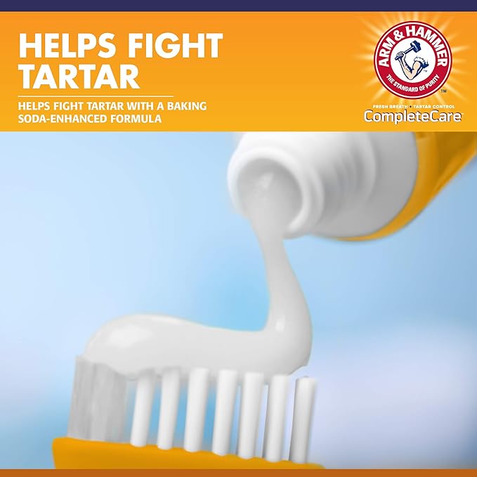 Arm & Hammer Complete Care Enzymatic Dog Toothpaste Value Size | 6.2 oz Peanut Butter Flavor Enzymatic Dog Toothpaste for Puppies | Great Tasting Dog Toothpaste with Arm & Hammer Baking Soda