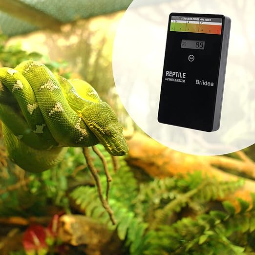 briidea Reptile U/V Meter, Briidea U/V/B Index Meter, Measures 240-370nm with Range from 0-50 U/V Index, Make Sure Your Reptile & Amphibian Gets the Right Amount of U/V Light