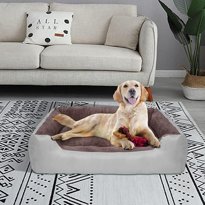 PUPPBUDD Dog Beds for Medium Dogs, Washable Dog Bed Comfortable and Breathable Pet Bed Rectangle Warming Dog Bed for Medium Dogs