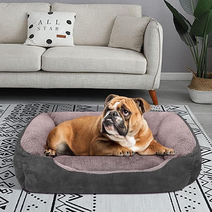 PUPPBUDD Dog Beds for Medium Dogs, Washable Dog Bed Comfortable and Breathable Pet Bed Rectangle Warming Dog Bed for Medium Dogs