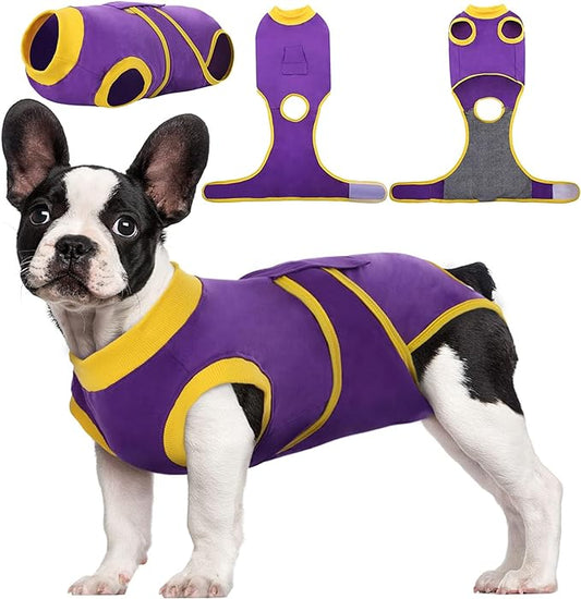 Kuoser Recovery Suit for Dogs Cats After Surgery, Professional Pet Recovery Shirt Dog Abdominal Wounds Bandages, Substitute E-Collar & Cone,Prevent Licking Dog Onesies Pet Surgery Recovery Suit